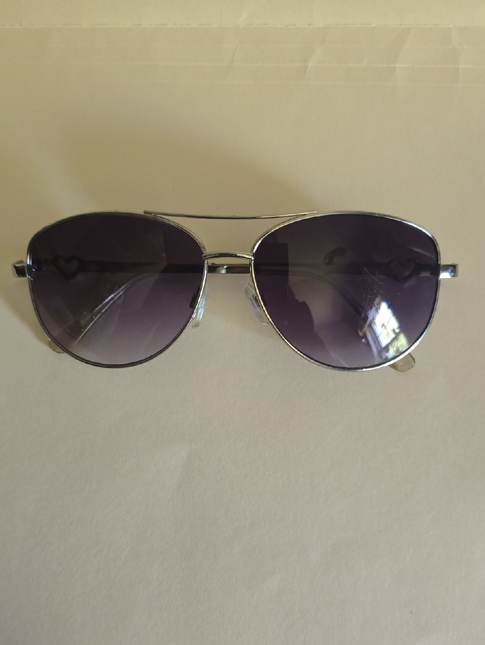Basic Editions Silver Frame Sunglasses with Purple Gradient Lenses